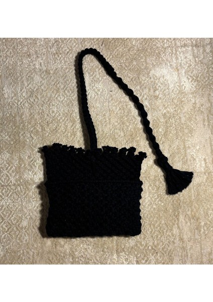 El Emeği Makrome Çanta, Şık ve Hafif, Siyah, Özgün Tasarım fiyatları