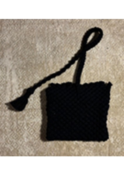 El Emeği Makrome Çanta, Şık ve Hafif, Siyah Renk, Özgün Tasarım modelleri