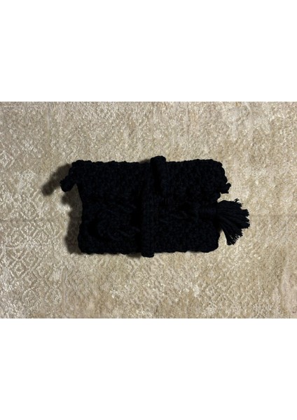 El Emeği Makrome Çanta, Şık ve Hafif, Siyah Renk, Özgün Tasarım fırsatları