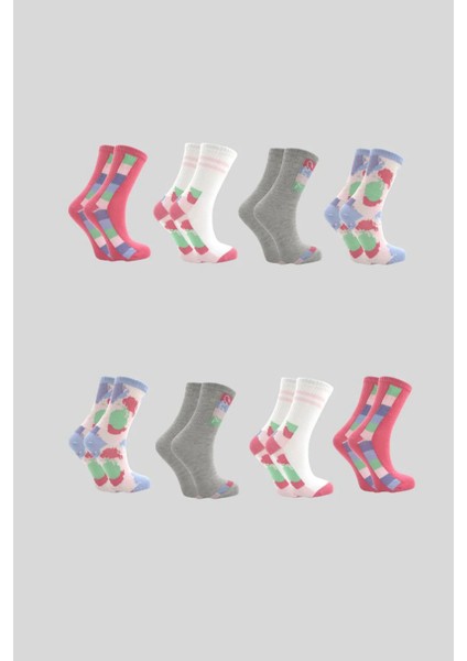 Kadın Çok Renkli Pamuklu Soket Çorap 8'li Paket fiyatları