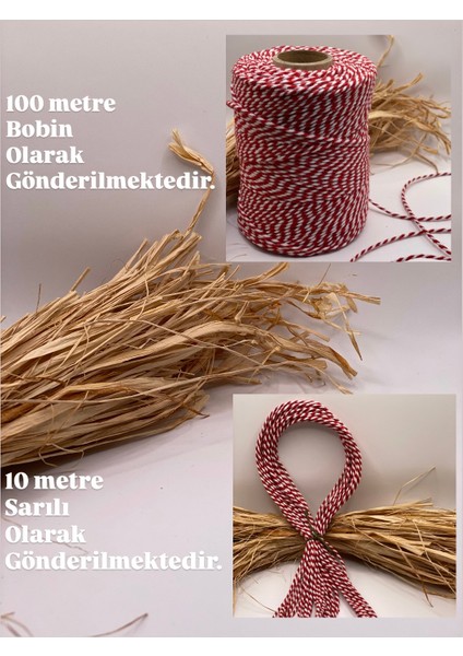 Marteniçka Premium (10 Metre) Karışık Renkli Hediye Paket Ipi Bileklik Kolye Paket Ipi Yılbaşı modelleri