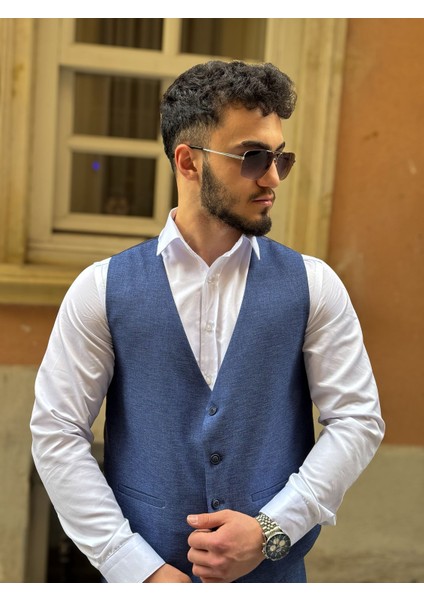 Slim Fit Yelekli Takım Elbise modelleri