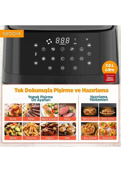 Yüksek Kapasiteli 1800W Akıllı Wifi Airfryer, Yağsız ve Sıcak Hava Teknolojisi indirimleri