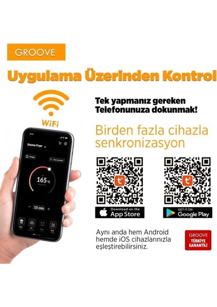Yüksek Kapasiteli 1800W Akıllı Wifi Airfryer, Yağsız ve Sıcak Hava Teknolojisi