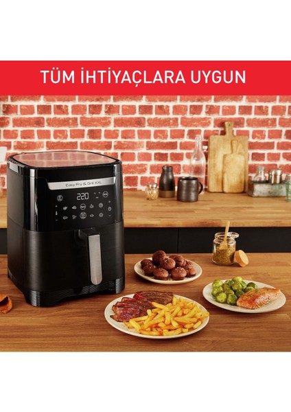 6,5 Litre Kapasiteli Yağsız Fritöz ve Izgara Seti, Siyah, Pişirme Kağıdı Hediye modelleri
