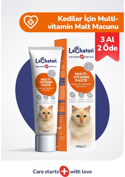 Kedi Multivitamin Malt Macunu - Taurinli Biyotin Kedi Maltı Tüy Yumak Önleyici Anti-Hairball