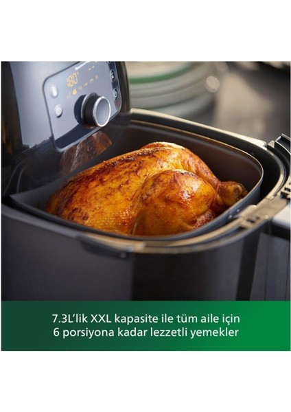 7.3 L Aile Boyu Airfryer, 1.4 kg Twin Turbostar ve Rapid Air Teknolojisi Siyah modelleri