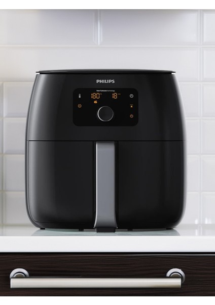 7.3 L Aile Boyu Airfryer, 1.4 kg Twin Turbostar ve Rapid Air Teknolojisi Siyah