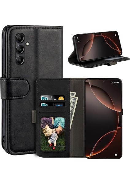 Samsung Galaxy S25 Fe Kılıf 360 Tam Kaplar Deri Dokulu Kapaklı Cüzdan Standlı Kartvizitli Kopçalı Kapak