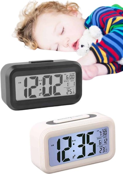 Sepetim Gece Dijital Masa Saati Dijital Alarmlı LED Ekran Pilli Çalar Saat fırsatları
