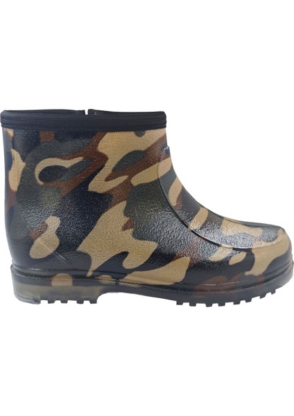Erkek Kamuflaj Desenli Su Geçirmez Kısa Lastik Bot – Fermuarlı Bahçe ve Yağmur Ayakkabısı modelleri