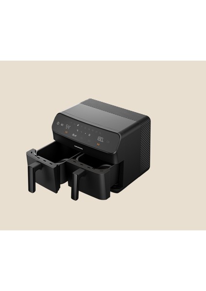 Çift Hazneli Airfryer Siyah 2400W, Sağlıklı ve Pratik Yemek Pişirme Cihazı