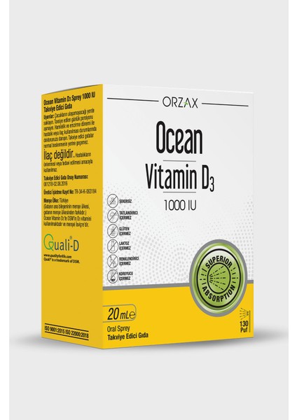 Vitamin D3 1000 Iu Oral Sprey 20 ml
