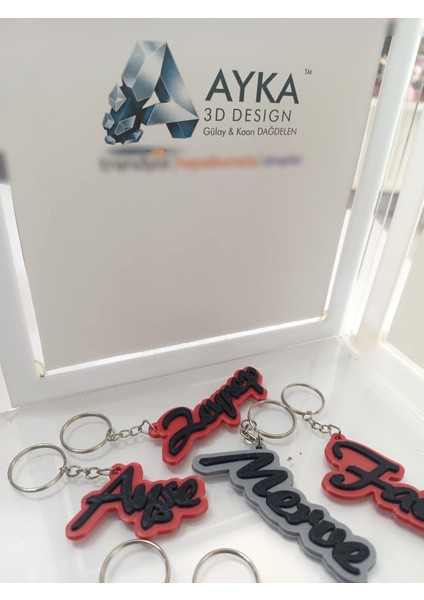 Kişiye Özel 3D İsimli Anahtarlık (Pla Malzeme) modelleri