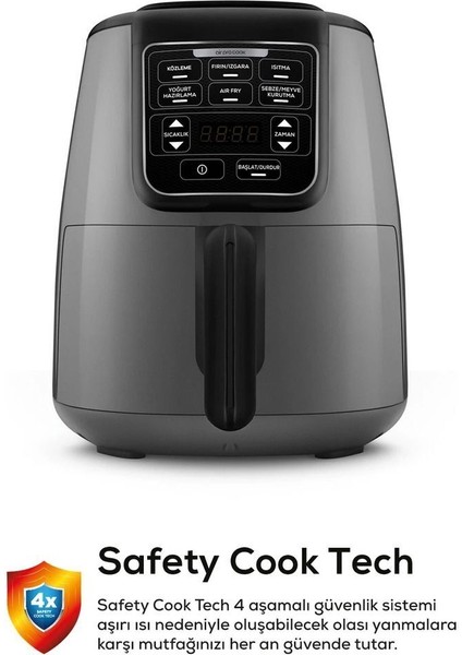 Koz Xl 4 Kişilik Hava Fritözü Siyah Parlak fırsatları