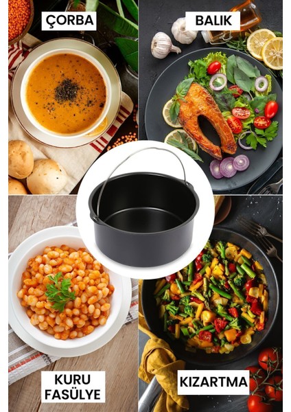 Siyah Hava Fritözü Aksesuar Seti, Pişirme ve Izgara Için Çok Yönlü Yardımcı fırsatları