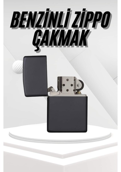 Sepetim Hediyelik Zarif Zippo Model Siyah Benzinli Çakmak