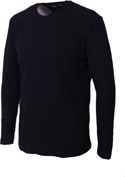 O Yaka Waffle Indigo Erkek Sweatshirt 5073-2 fiyatları