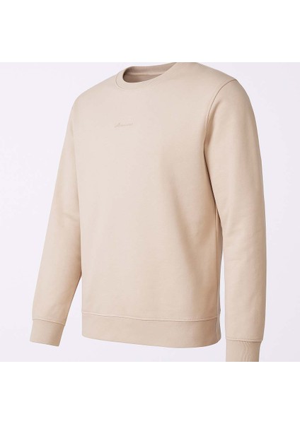 O Yaka 3 Iplik Şardonlu Krem Erkek Sweatshirt 5012 fiyatları