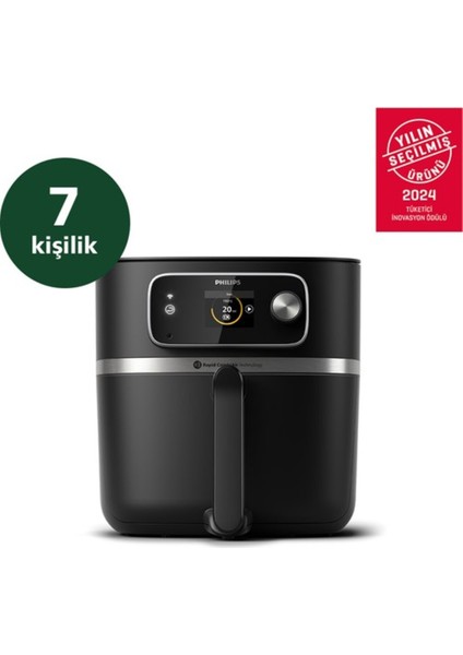 Büyük Kapasiteli Airfryer 8.3 L, Termometreli, 2 Kg, Akıllı Bağlantılı Siyah