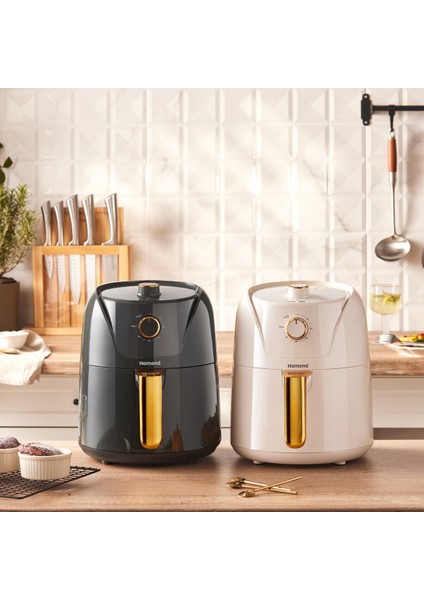 Krem Renkli Hava Fritöz, Sağlıklı ve Şık Mutfak Arkadaşı fırsatları