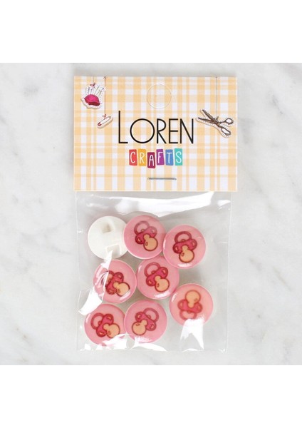 Loren Crafts 8'li Emzik Düğme - 1007