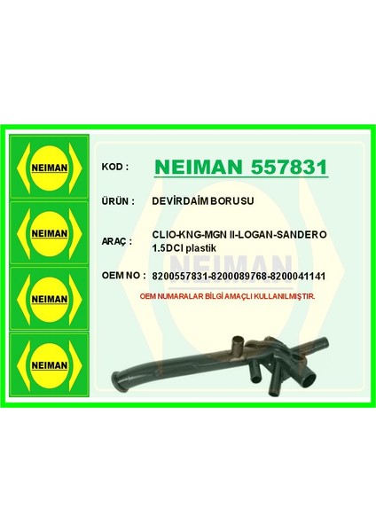 Devirdaim Borusu Clıo-Kng-Mgn Iı-Logan-Sandero 1.5dcı Plastik