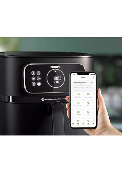 8,3lt Xxl Yüksek Hacim Premium Tasarım Wi-Fi Android-Apple Uyumlu 7000 Serisi Akıllı Fritöz