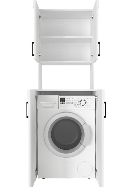 Kalira Çamaşır Makinesi Dolabı Çok Amaçlı Banyo Dolabı Beyaz