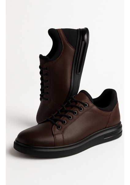 GR0224 Deri Kahverengi Erkek Lastik Bağcık Ithal Taban Sneaker Ayakkabı fiyatları