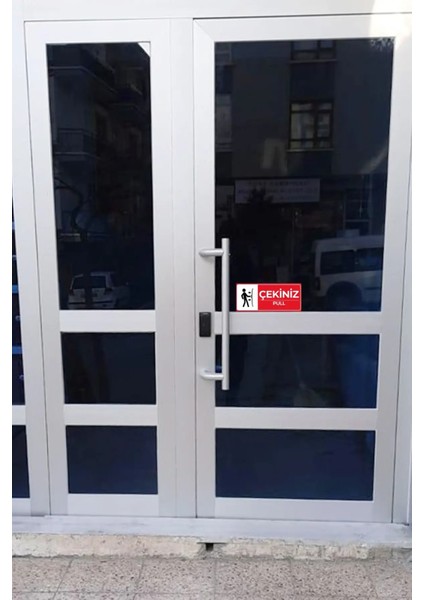 Itiniz Çekiniz Kapı Uyarı Etiketi Sticker (9X21 Cm) modelleri