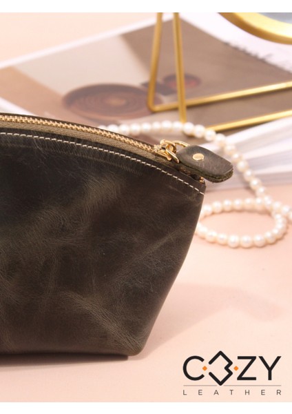 Turuncu Büyük Gerçek Deri Kadın Makyaj Çantası, Şık ve Fonksiyonel Tasarım fiyatları