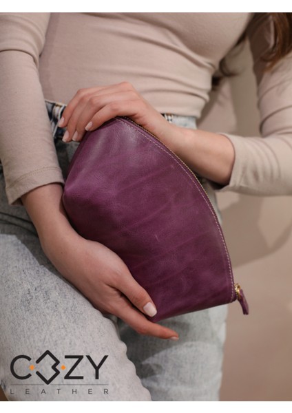 Turuncu Büyük Gerçek Deri Kadın Makyaj Çantası, Şık ve Fonksiyonel Tasarım fırsatları