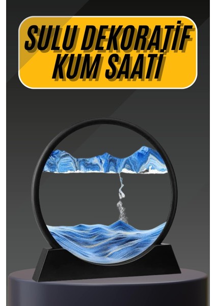 Sepetim 3D LED Işıklı Kum Saati Gece Lambası Hareketli Sulu Kum Saati Dekoratif