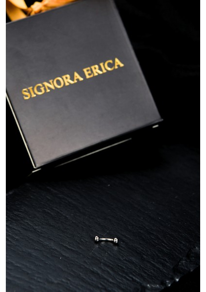 Iki Ucu Toplu Yuvarlak Kaş Piercing