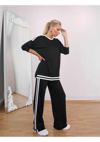 Buketli Kadın Eşofman Omzu Çizgi Detaylı Ikili Takım fiyatları