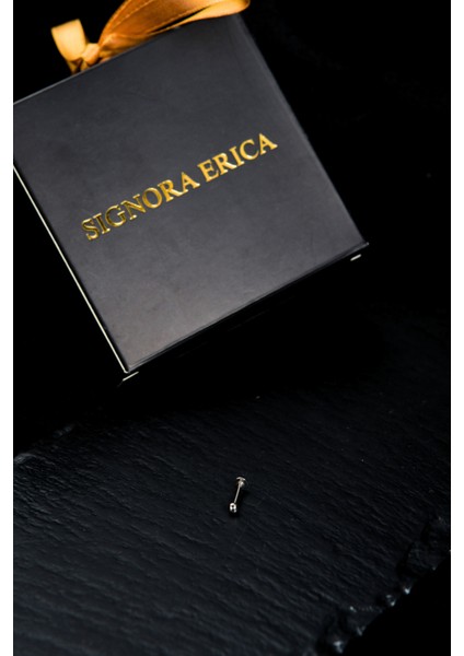 Biri Ucu Düz Bir Ucu Toplu Dudak Piercing 8mm