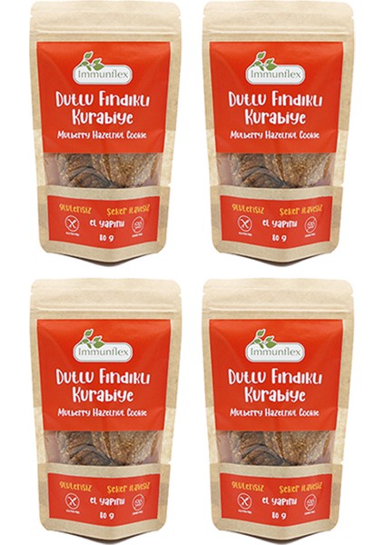 Dutlu Fındıklı Kurabiye 4 Paket Glutensiz