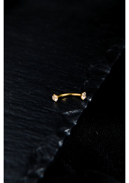 Iki Ucu Yuvarlak Içine Giren Taşlı Kaş Piercing fiyatları