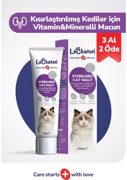 Kısırlaştırılmış Kedilere Özel Multivitaminli Malt Macun - Sterile Kısır Kedi Maltı 100 gr