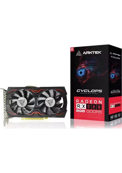 Cyclops, AKR580D5S8GH1, RX580, 8gb, Gddr5, 256BIT, 1xdvı, 1xhdmı, 1xdp Gamıng Ekran Kartı