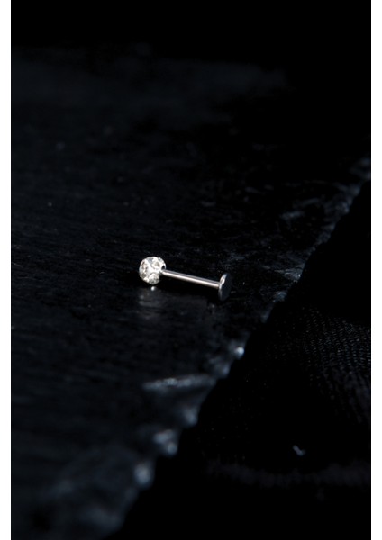 Bir Ucu Düz Bir Ucu Zirkon Taşlı Disko Topu Model Dudak Piercing fiyatları