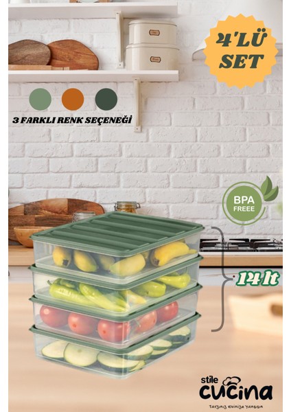 4'lü Buzdolabı Düzenleyici Organizer Mikrodalgaya Uygun Difriz Saklama Kabı fırsatları