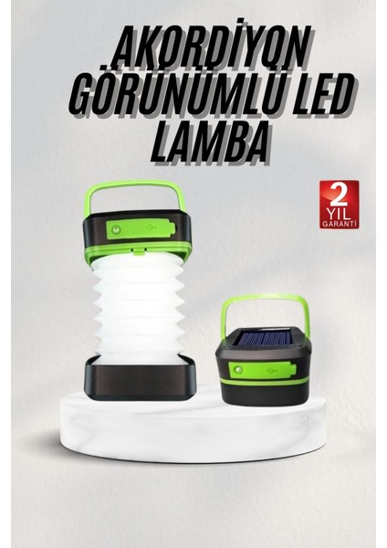 Sepetim Katlanabilir Kamp Lambası Akordiyon Lamba Şarjlı 3 Kademeli Solar