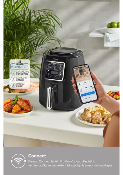 2'si Birlikte Uzaktan Kontrol Edilebilir Hava Fritözü, Gri Renk