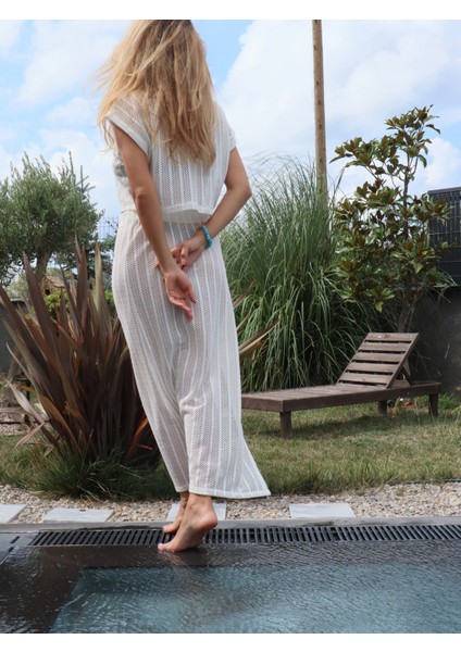 Örme File Bluz Etek Takım