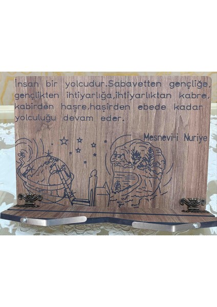 İskender wood Ahşap Risale-I Nur Vecizeli Kitap Kuran Okuma Rahlesi Tablet Tutucu Stand