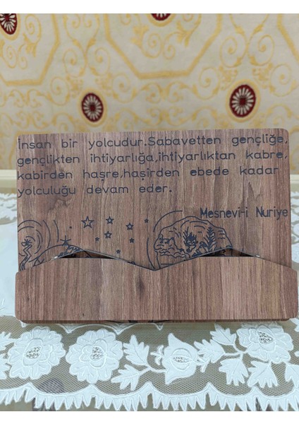 İskender wood Ahşap Risale-I Nur Vecizeli Kitap Kuran Okuma Rahlesi Tablet Tutucu Stand fiyatları