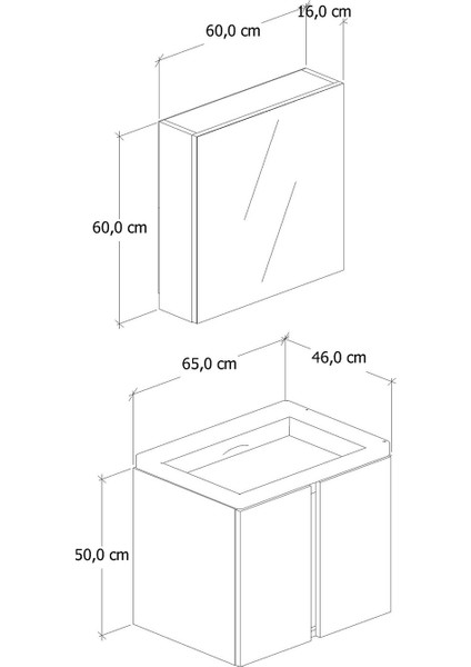 %100 Mdf - 65 cm Lavina Banyo Dolabı indirimleri