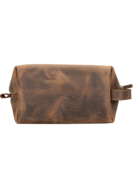 Çok Renkli Büyük Deri Makyaj Çantası, Antik Kahve modelleri